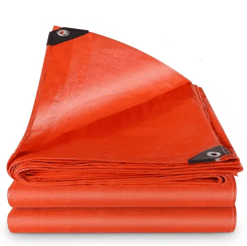 ORANGE TARPAULIN SHEET WITH EYELETS